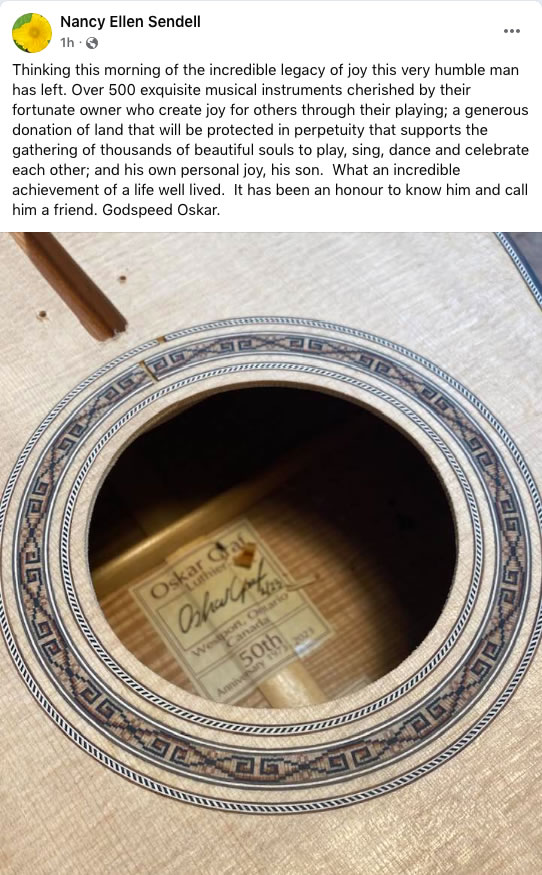 Tribute from Nancy Ellen Sendell (Facebook)